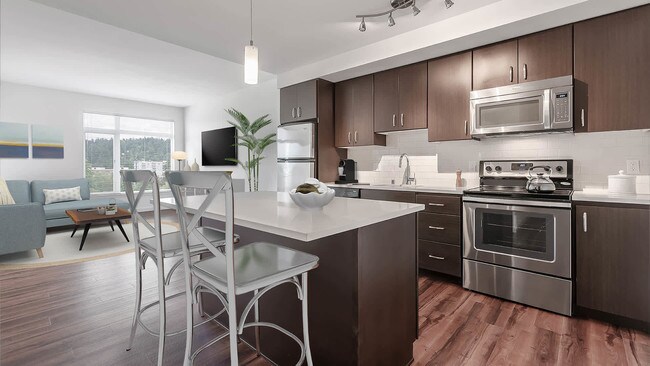Old Town Lofts For Rent In Redmond Wa Forrent Kitchen And Living Room With Hard Surface Flooring Old Town Lofts