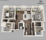 Two Bed Two Bath 976 sqft