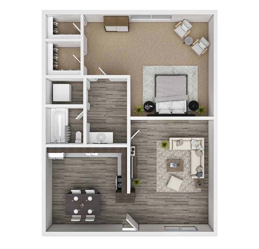 Floor Plan - One Bedroom East