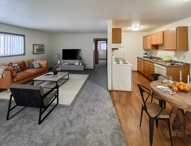 Dundee Sala de estar/cocina - Silver Leaf Apartments (North Fargo)