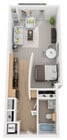 Studio floor plan The Byron at Crescent Village