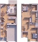 2-Bedroom, 2.5 Bathroom, 2-Story Townhome Floor Plan