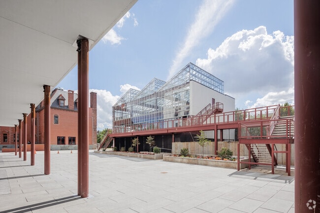 Makerhoods Courtyard, Mansion, & Greenhouse
