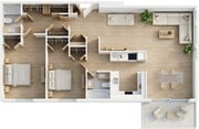 Two Bedroom 1,460 sq.ft.