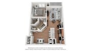 A 3D floor plan rendering of The Azalea.