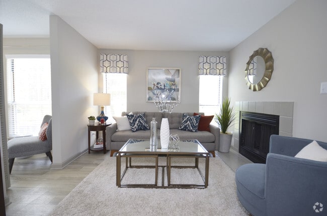 Living Room with Fireplace - Metropolitan Fishers Rental