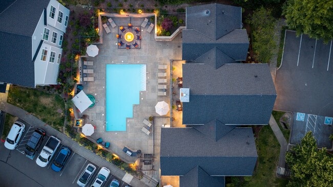 Explore resort style living in a picturesque flat and townhome community
