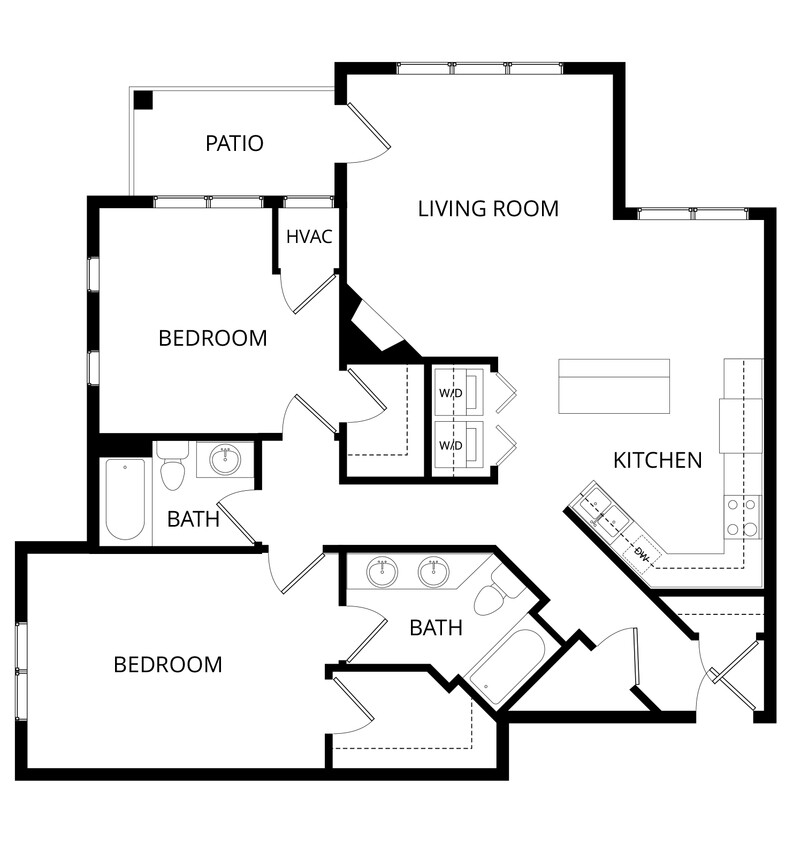 Floor Plan - 2x2 E
