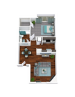 One Bedroom One Bath Floor Plan