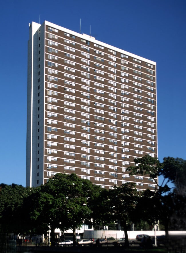 View from the west - St. Casimir Apartments