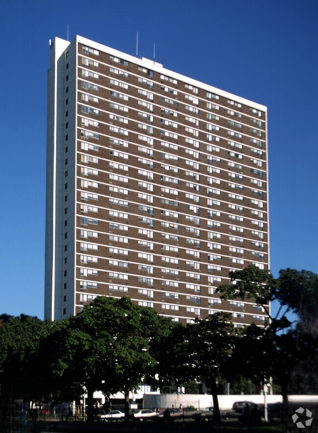 View from the west - St. Casimir Apartments