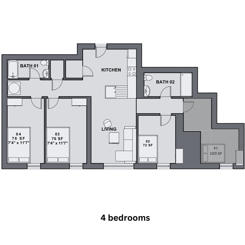 Floor Plan - Co-Living 002-Room 1