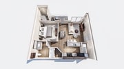 Discover your dream apartment with this thoughtfully designed one-bedroom layout.