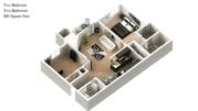 2 HAB/2 BA 930 ft²