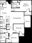3BR/2BA
