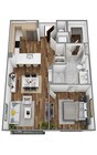 Explore the seamless design of this chic urban apartment, perfect for modern living.