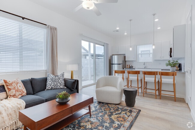 2BR, 2BA - 1,050SF - Living Room/Kitchen