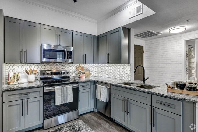 Kitchen with Stainless Steel Appliances - Cortland North Plano Rental