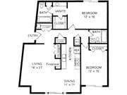 2 Bedroom, 2 Bath Circular Flat