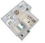 1x1 702 SqFt Renovated