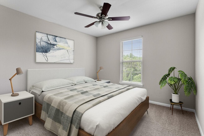 Experience comfort and elegance in this beautifully designed bedroom. - The Addison at South Tryon
