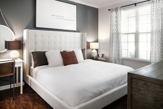 Bedroom with hard surface flooring
