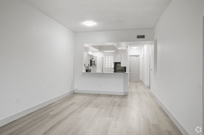 2BR, 2BA - 1280SF Kitchen & Living Room