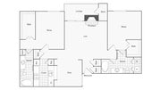 2 BR x 2 BA - C Floorplan