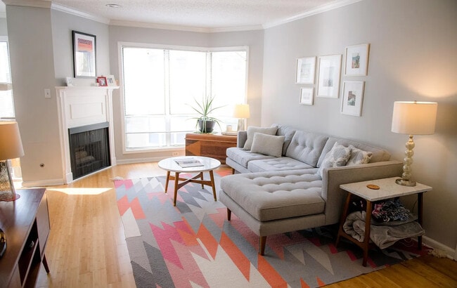 furnished living room before new paint and new blinds - 209 14th St. NE #119 Unit 209 14th St. NE #119