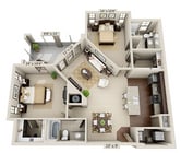 2 Bedroom | 2 Bath | 1240 SF