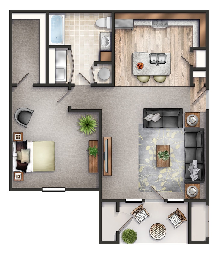Floor Plan - One Bedroom Plus