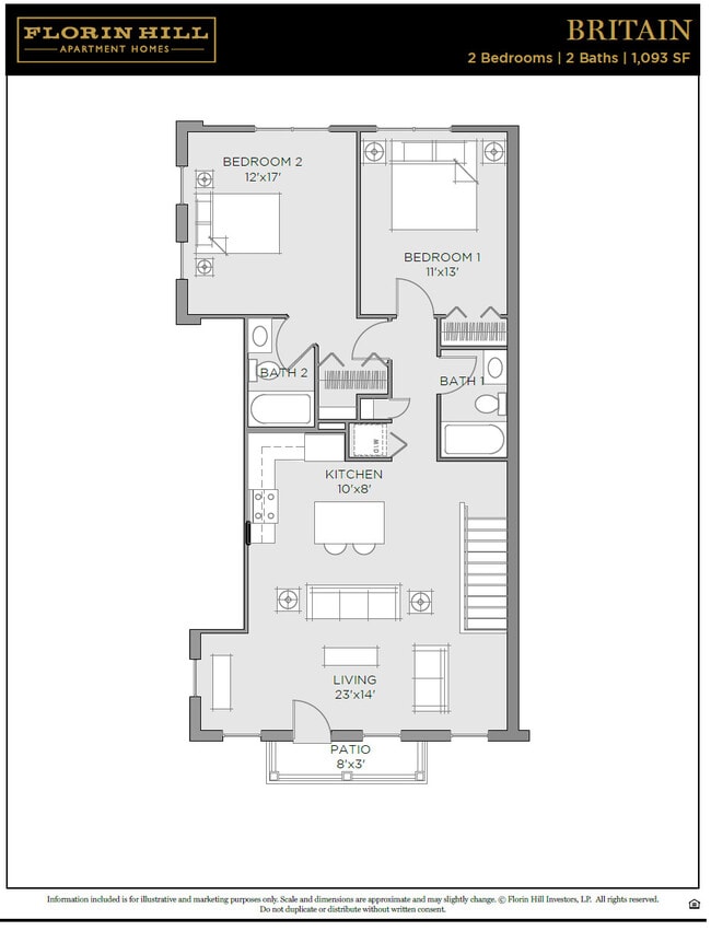 Britain Floor Plan - Florin Hill Apartment Homes