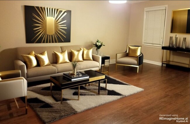 Living room virtually staged - 11531 Jade Ln SE Townhome