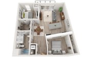 Plan C3 | 2 bedroom, 1 bathroom