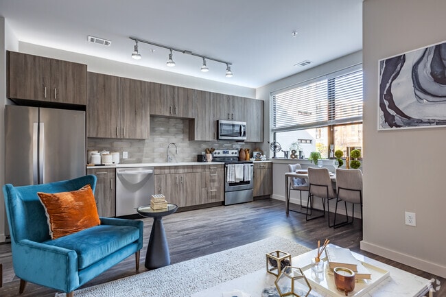 1BD, 1BA - 640SF - North and Line Apartments