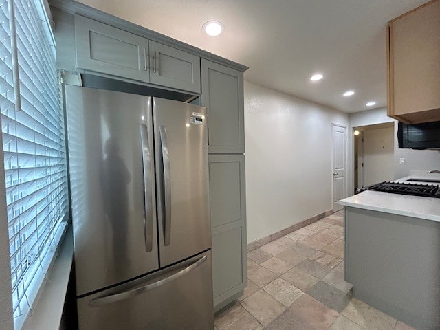 Kitchen with French Door Refrigerator and Pantry