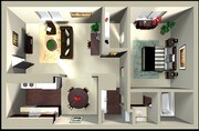 1BR/1BA 735 SQFT