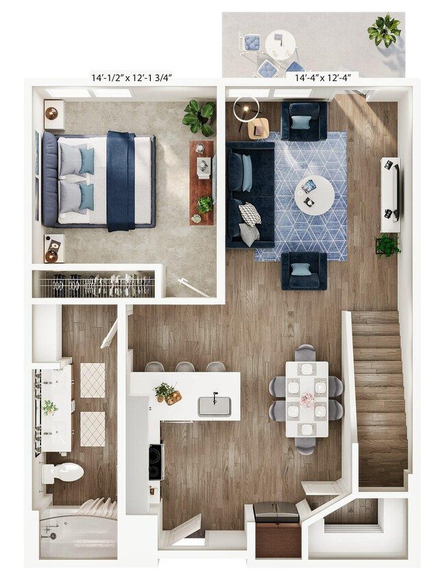 Explore this elegant one-bedroom apartment designed for stylish living. - TH3