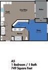 Azure City Living - A5 - 1 Beds - 1 Baths - 749 Sq. ft.