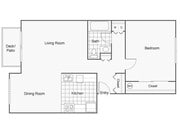 One Bedroom Classic floor plan Irwin Park