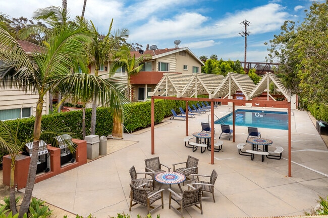 Área de picnic y piscina - Keswick Court Apartments