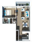 One | Bedroom | One Bathroom 714 Square Feet
