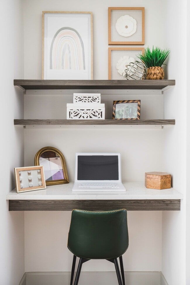 Built in desk space - perfect for your home office.