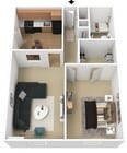 One Bedroom, 705 sqft, Walk-in Closet