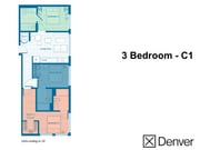 3 Bedroom Layout: C1, units ending in 18