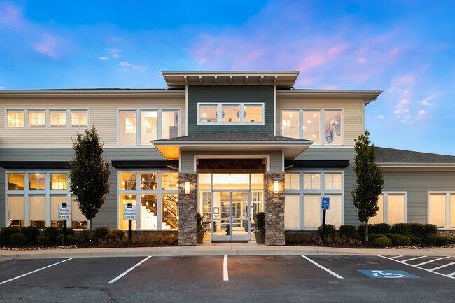 Leasing office and clubhouse entrance - The Haven at Shoal Creek Apartments