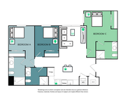 Plano de planta 3B Wheelhouse Co-Living