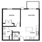 1 Bed , 1 Bath 723 sq ft