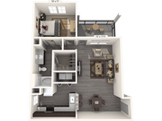 A1 -1x1 floor plan Lone Oak