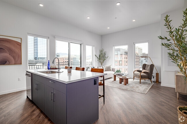 2BR, 2BA - 1,250SF - Kitchen / Living Room